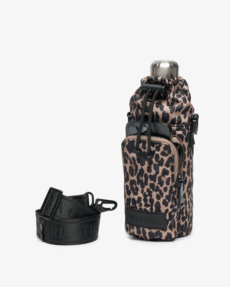 T+M Travel X-Body Insulated Bottle Bag Leopard Print