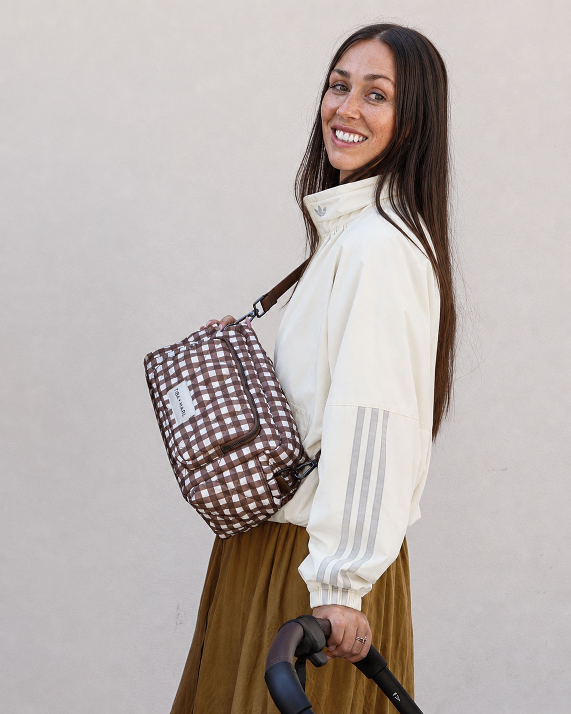 Inka Buggy Organiser Brown Gingham PRE-ORDER