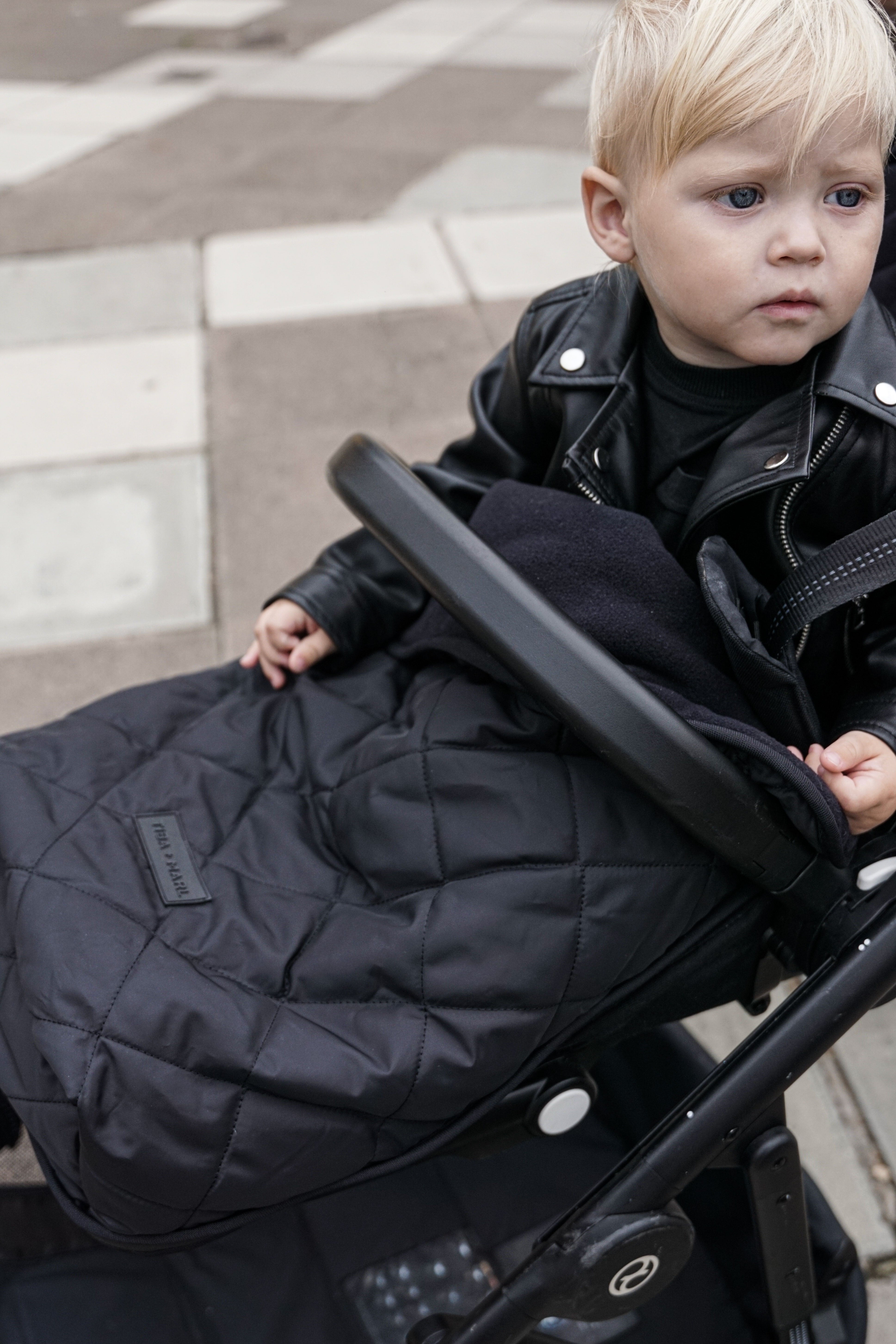Universal Buggy Footmuff Black Quilted