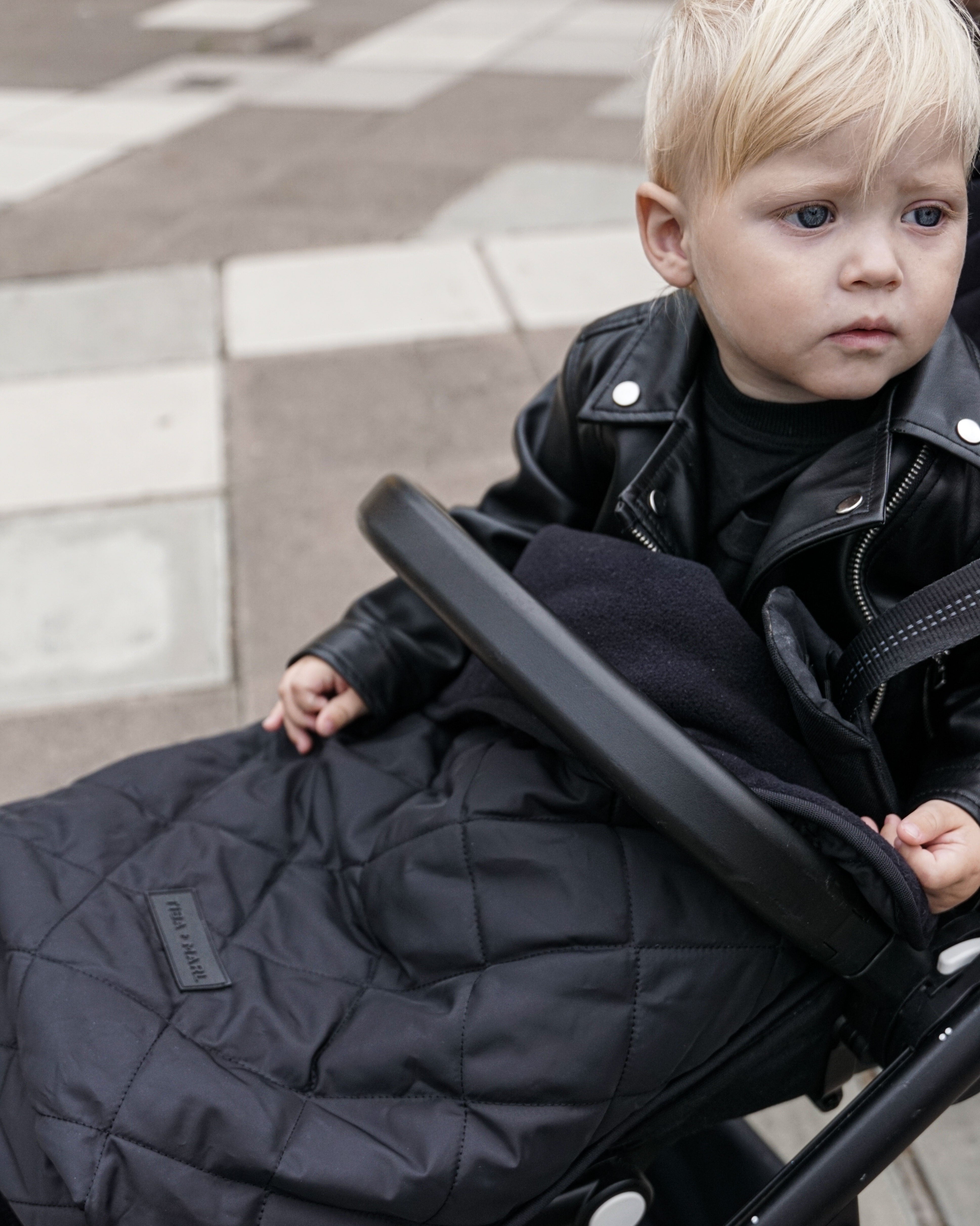 Universal Buggy Footmuff Black Quilted