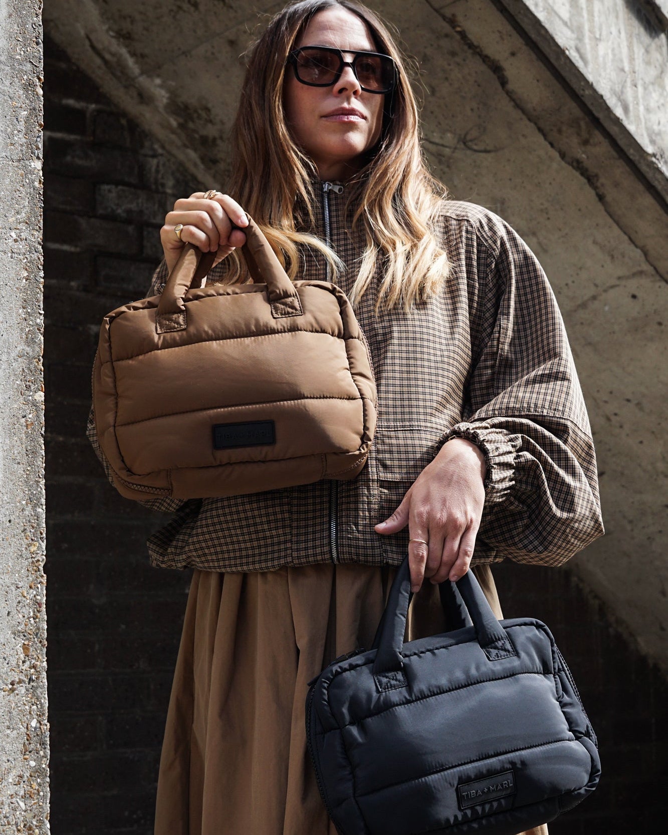 T+M Puffy Micro Changing Grab Bag Coffee