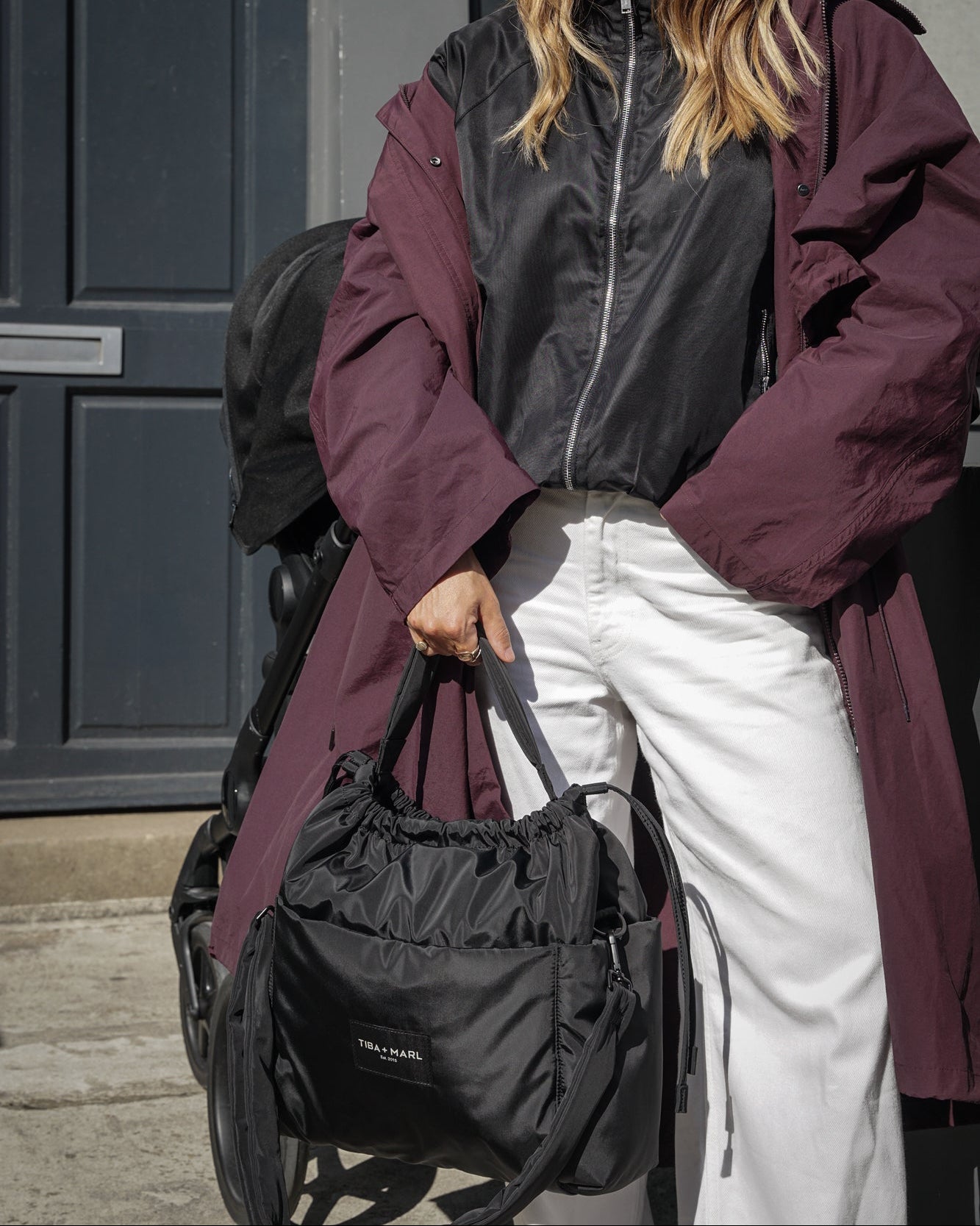 PRE-ORDER Luna Drawstring Changing Tote Black