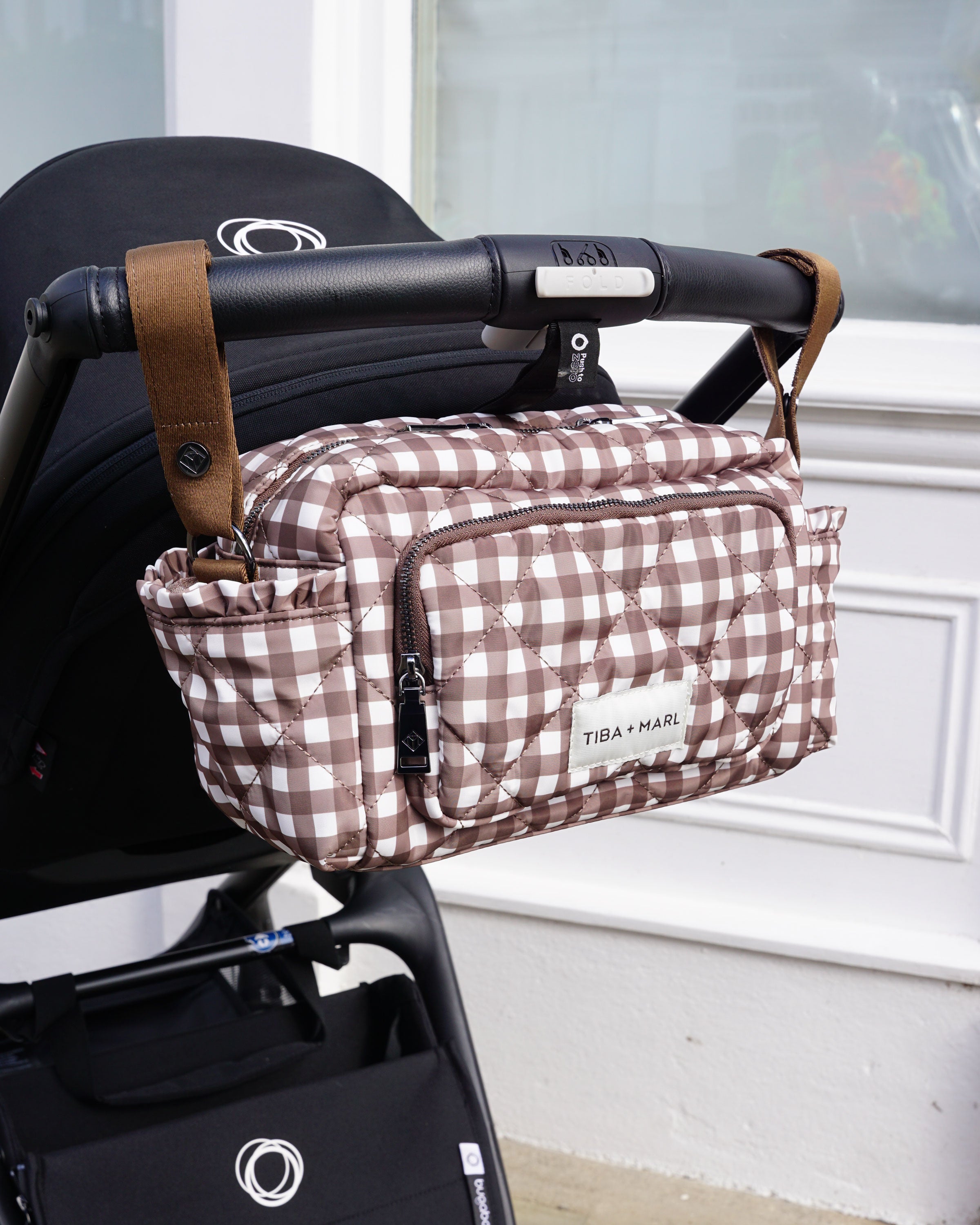 Inka Buggy Organiser Brown Gingham PRE-ORDER