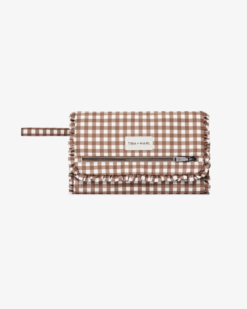 Etta Changing Clutch Brown Gingham