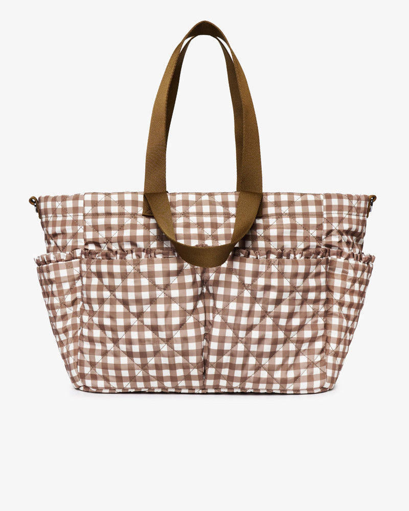 T+M Pocket Tote Brown Gingham