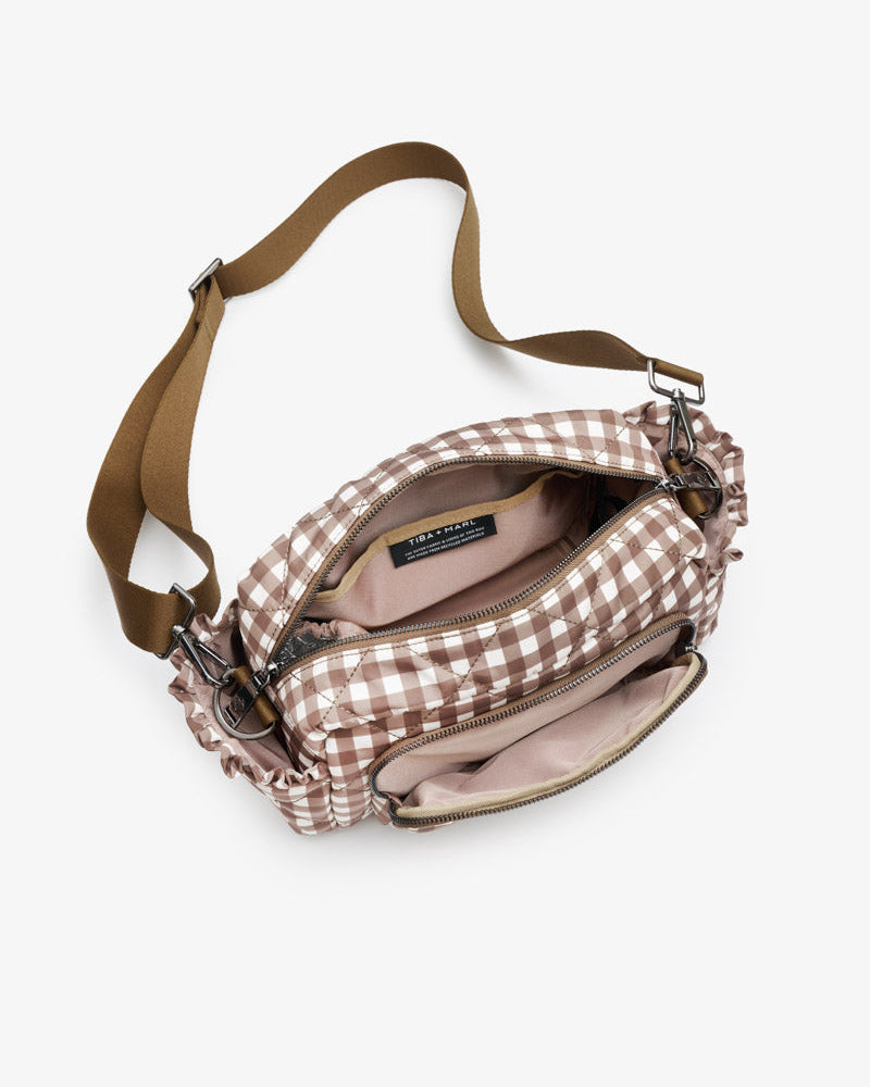 Inka Buggy Organiser Brown Gingham
