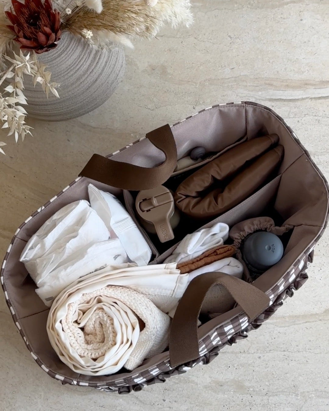 T+M Organiser Caddy / Pocket Tote Insert Gingham PRE-ORDER