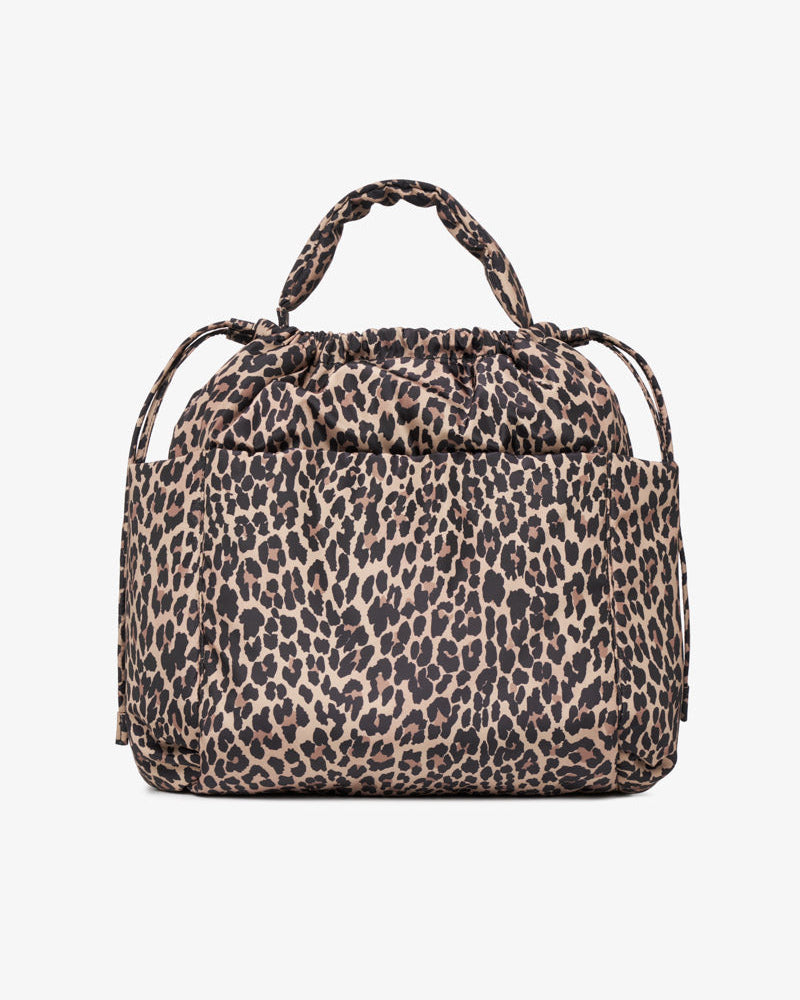 PRE-ORDER Luna Drawstring Changing Tote Leopard Print