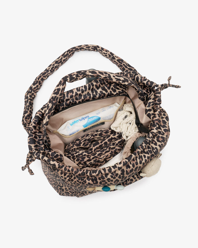 PRE-ORDER Luna Drawstring Changing Tote Leopard Print