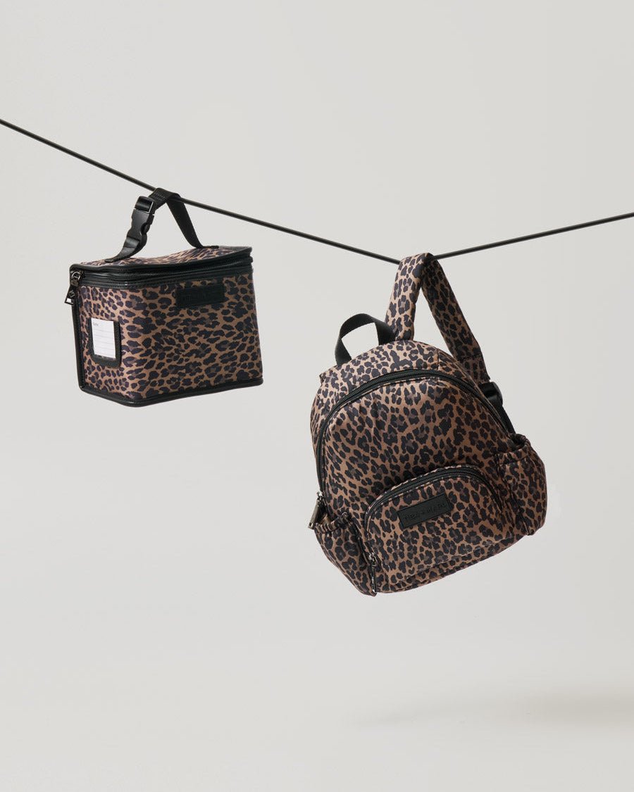 Mini Elwood Kids Backpack 2.0 Brown Tonal Leopard Print
