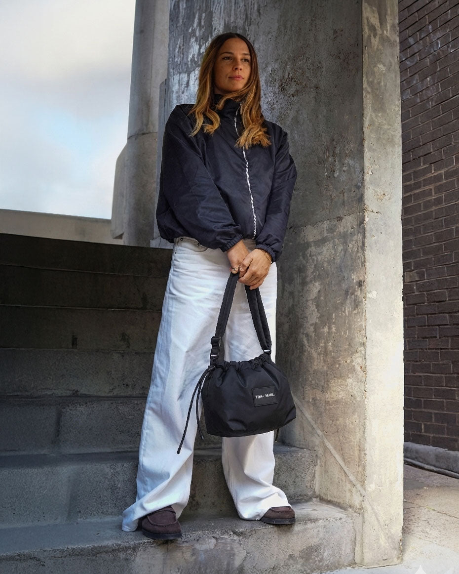 Mini Luna Drawstring Stroller Bag Black