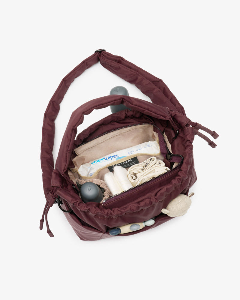 Mini Luna Drawstring Stroller Bag Burgundy