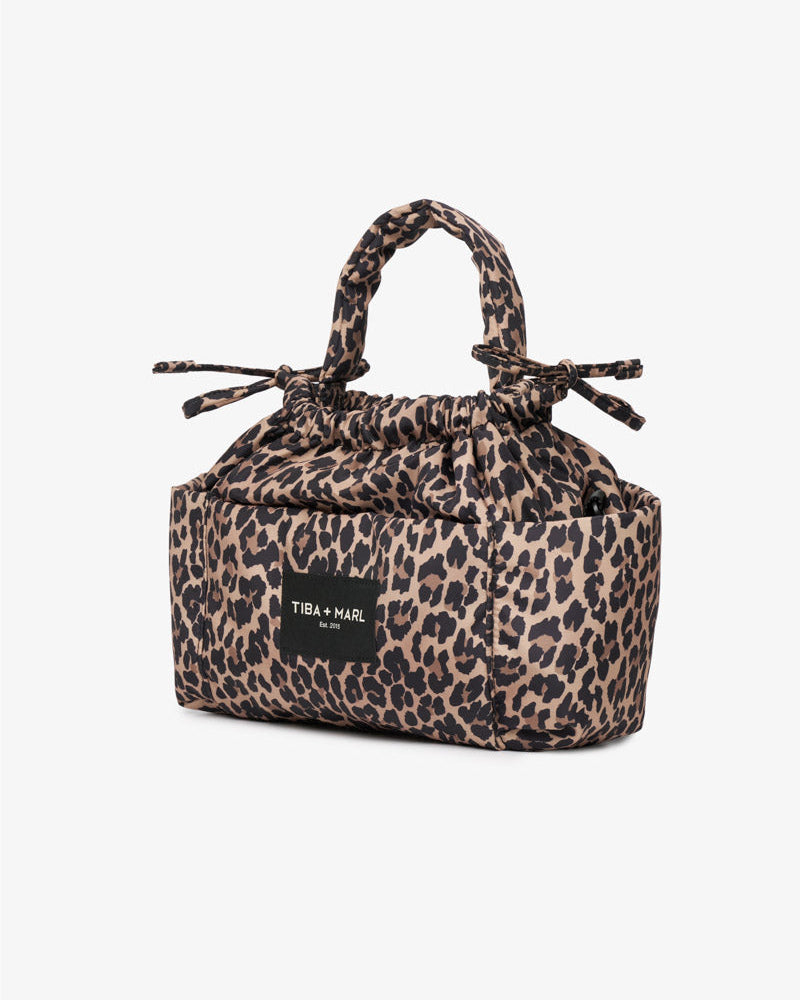 Mini Luna Drawstring Stroller Bag Leopard Print