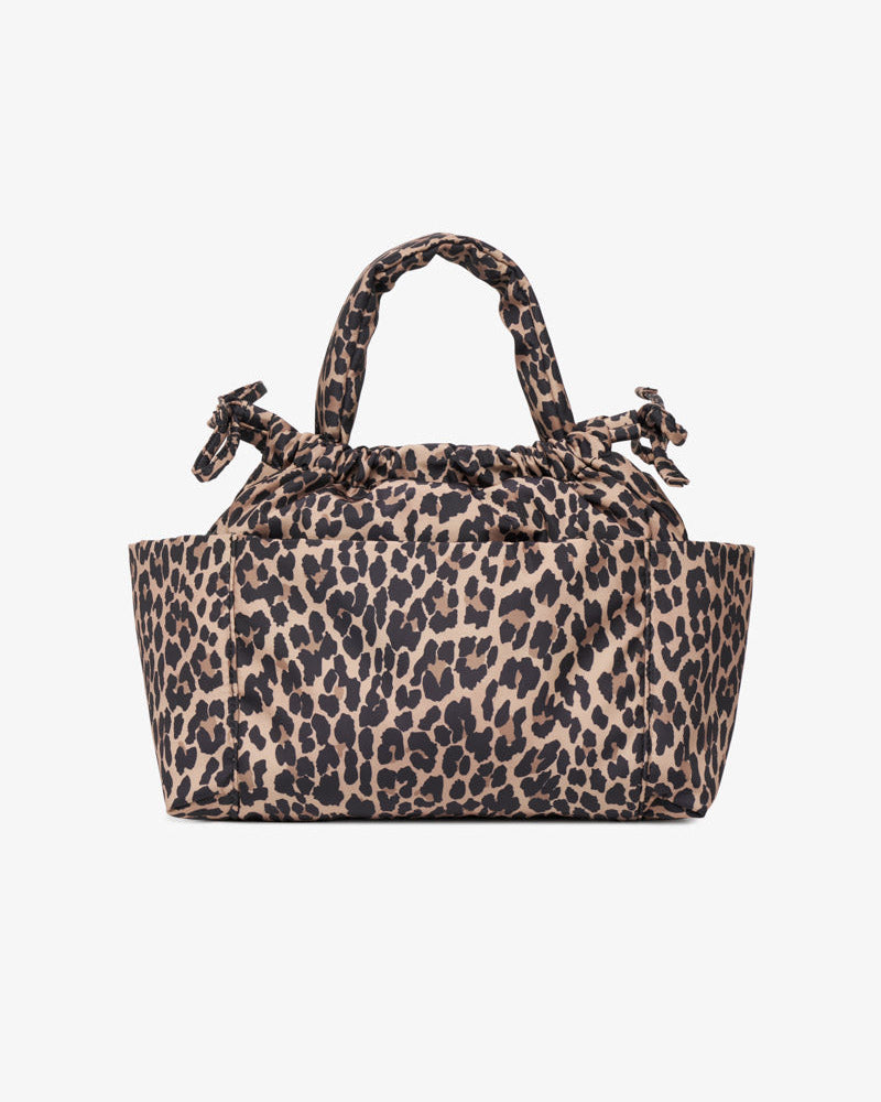 Mini Luna Drawstring Stroller Bag Leopard Print