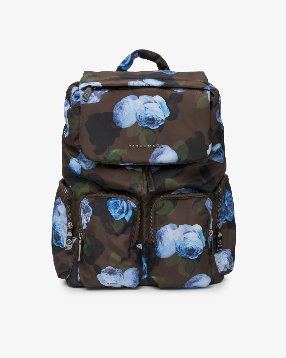 Alto Changing Backpack Brown Modern Floral Print