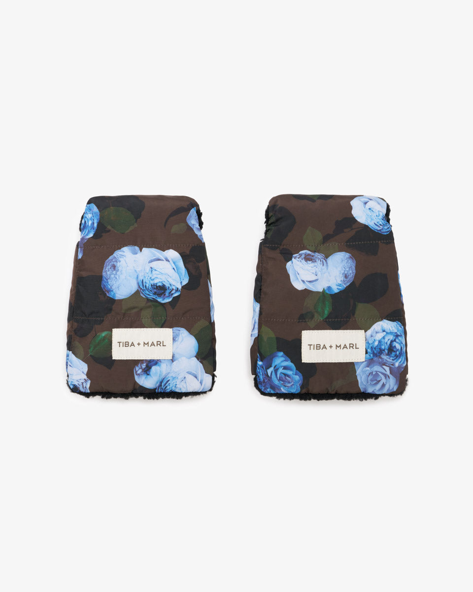 Universal Buggy Handmitts Brown Modern Floral Print