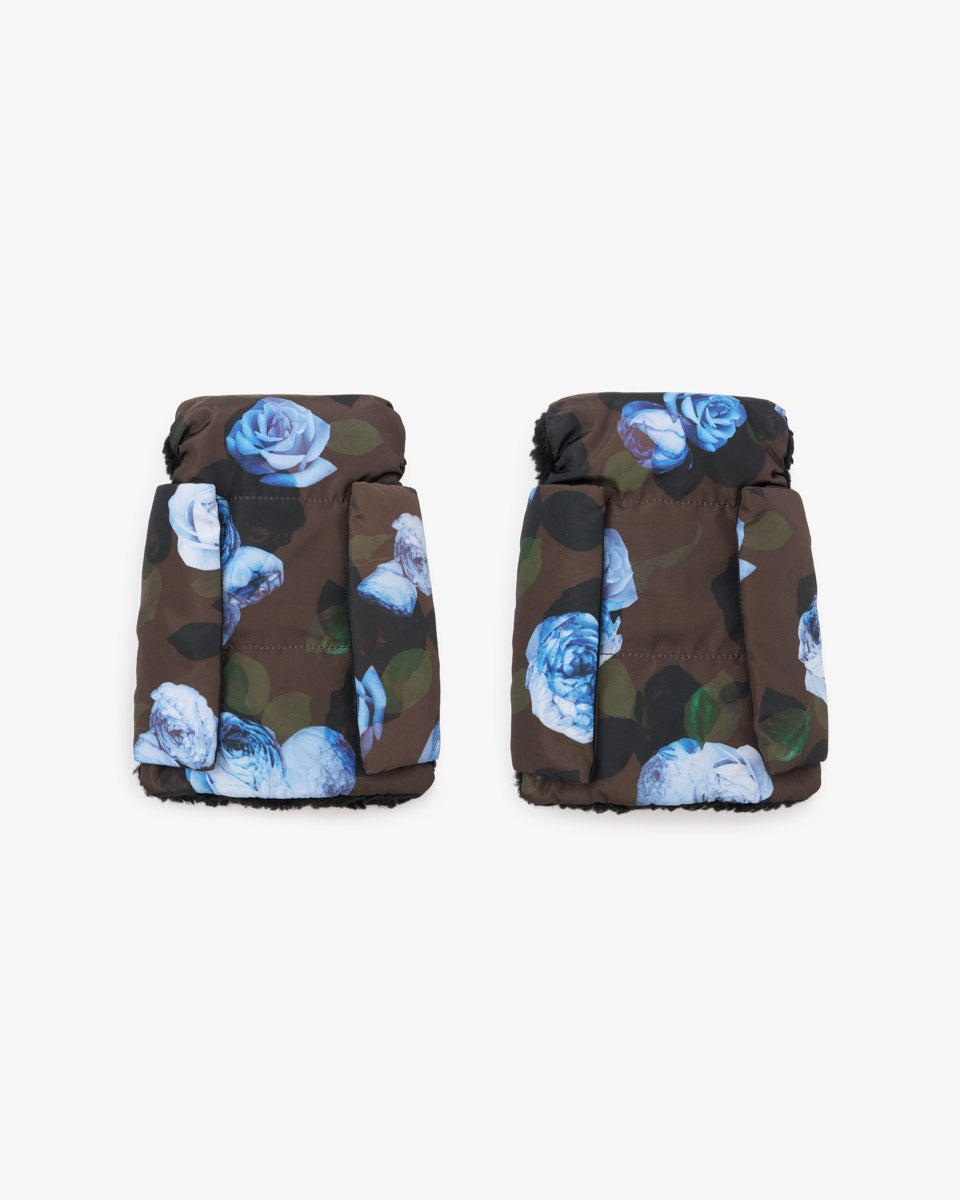 Universal Buggy Handmitts Brown Modern Floral Print