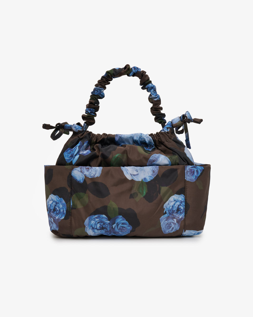 Mini Luna Drawstring Stroller Bag Brown Floral Print