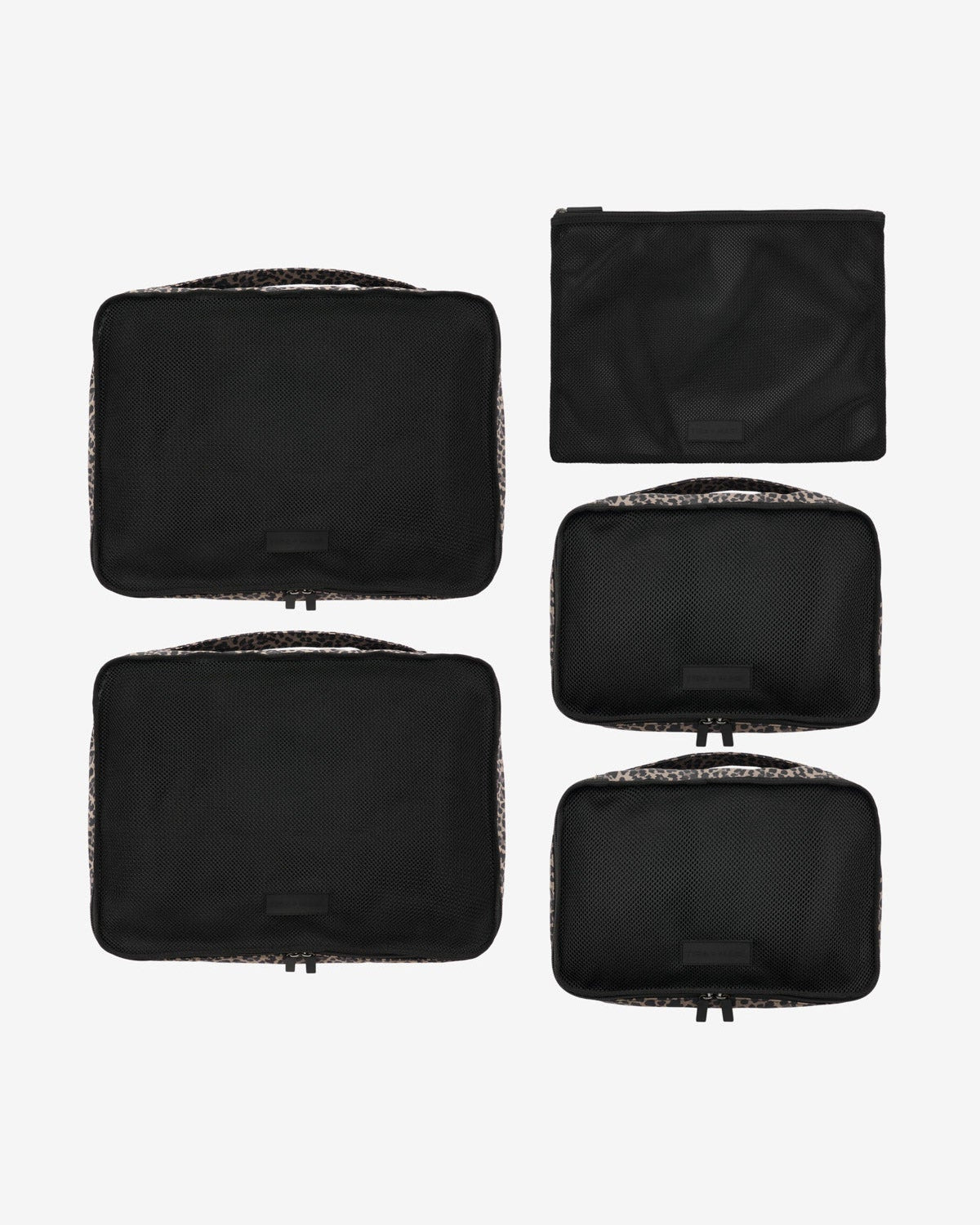 T+M Packing Cubes Set Brown Tonal Leopard Print