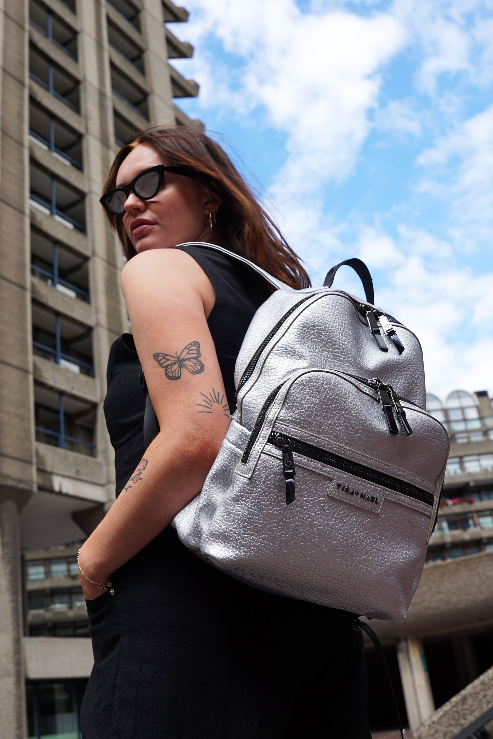 Elwood Twin Changing Backpack Silver