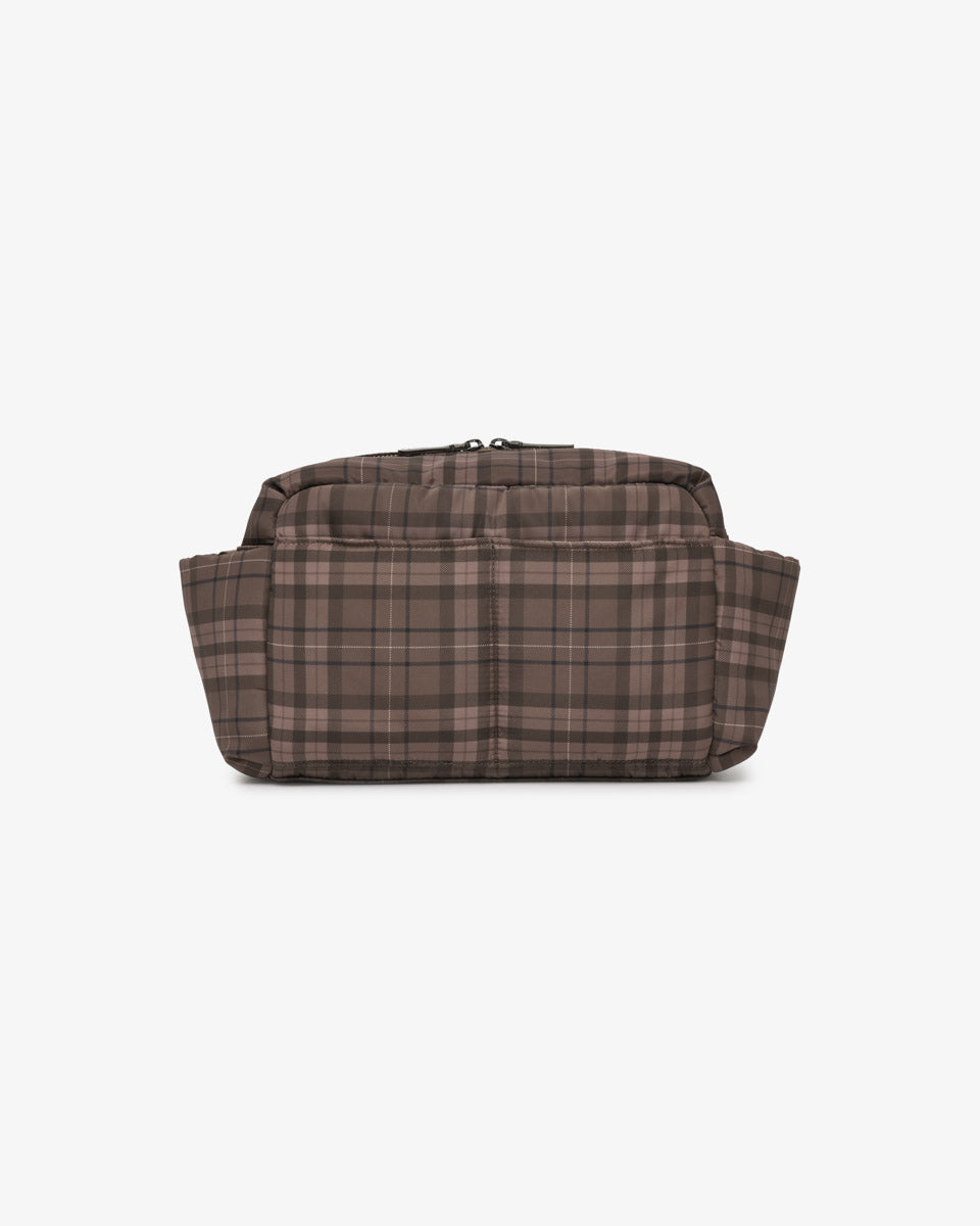 Inka Buggy Organiser Brown Tonal Tartan Print