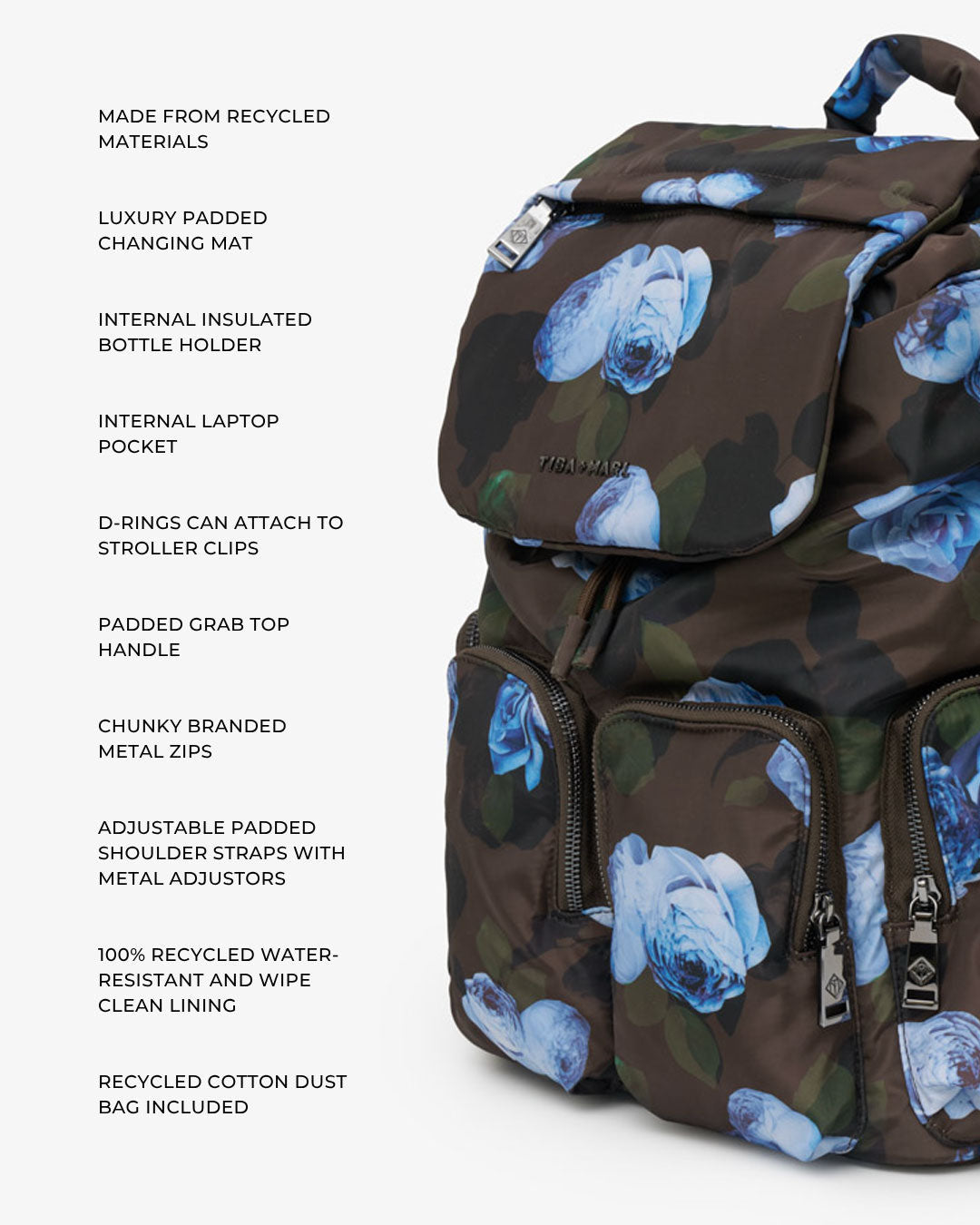 Alto Changing Backpack Brown Modern Floral Print