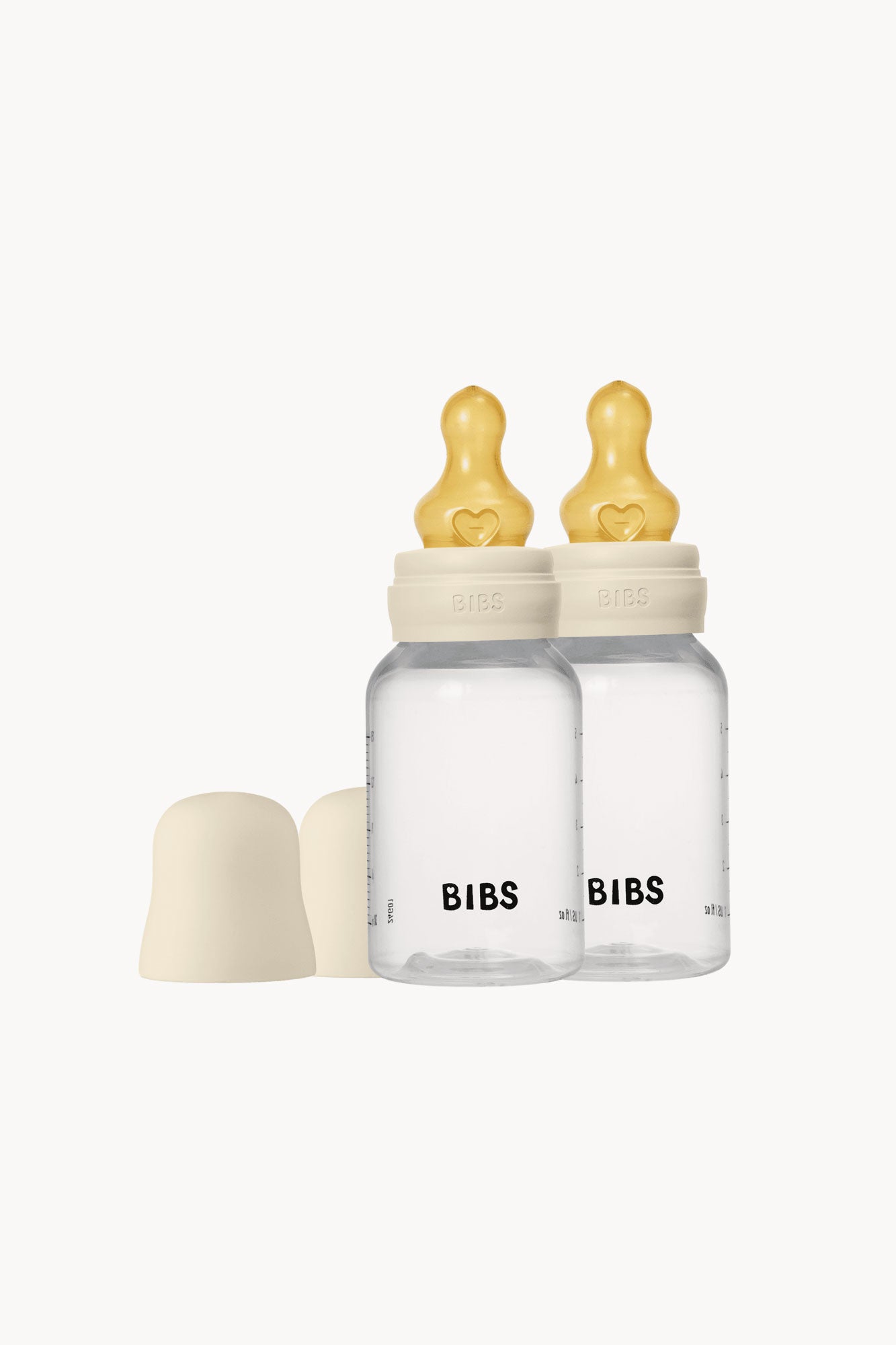 BIBS Baby Bottle Round Latex 2 pack 150 ml Slow Flow Ivory