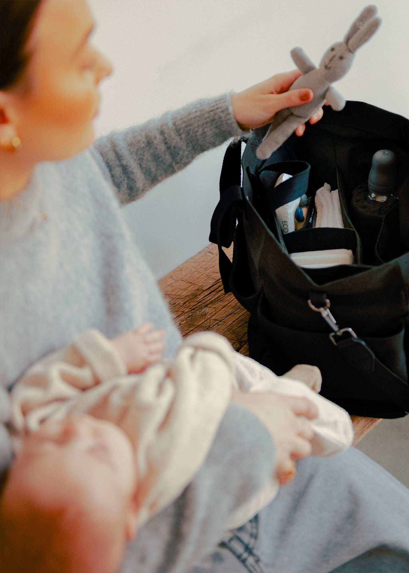 T+M Canvas Pocket Tote Black