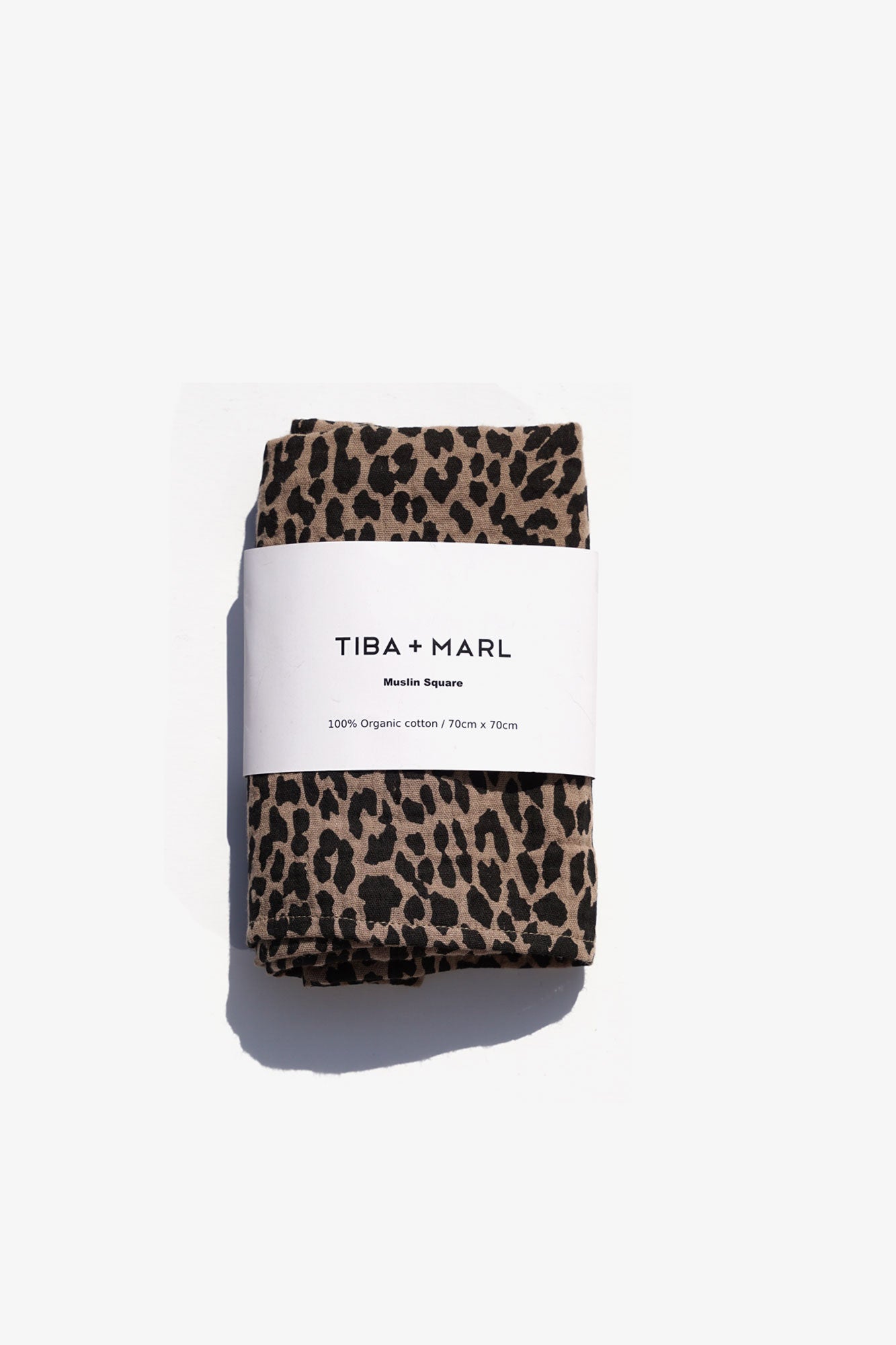 T+M 100% Organic Muslin Square Leopard Print Tiba Marl