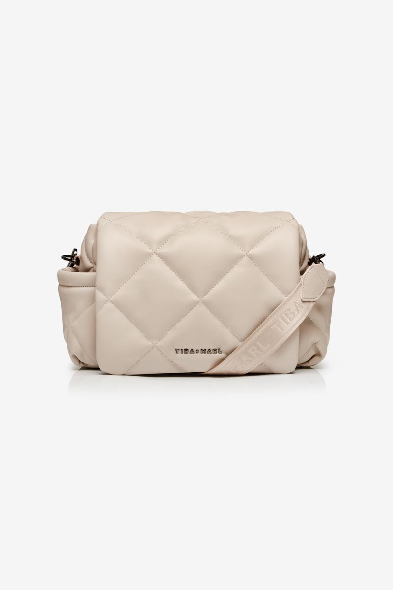 Nova Changing Shoulder Bag Oyster Quilted Tiba Marl