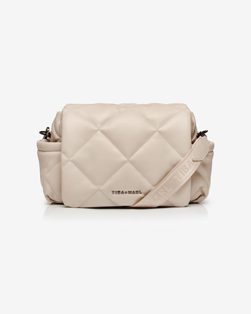 Nova Eco Compact Changing Bag Oyster Quilted Faux Leather