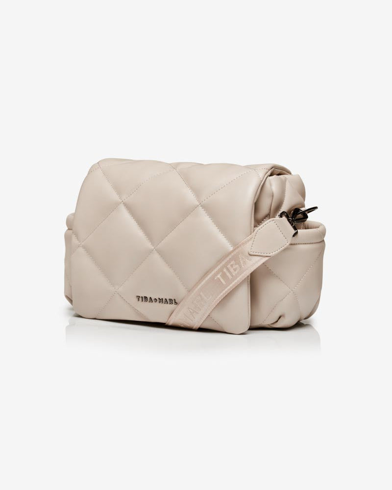Nova Eco Compact Changing Bag Oyster Quilted Faux Leather