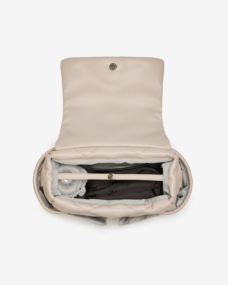 Nova Eco Compact Changing Bag Oyster Quilted Faux Leather