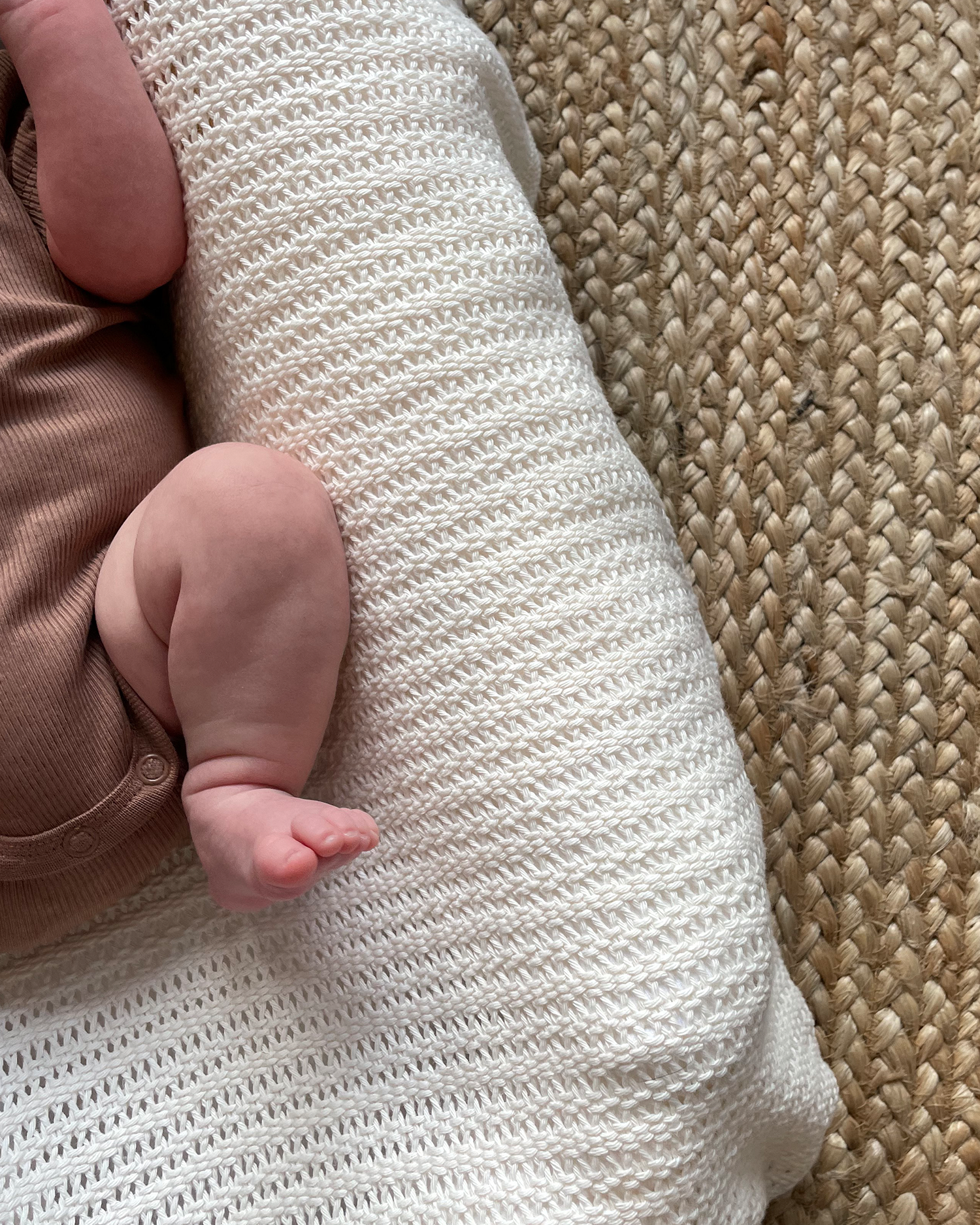 T+M x Blankei Organic Cotton Cellular Blanket Oatmilk