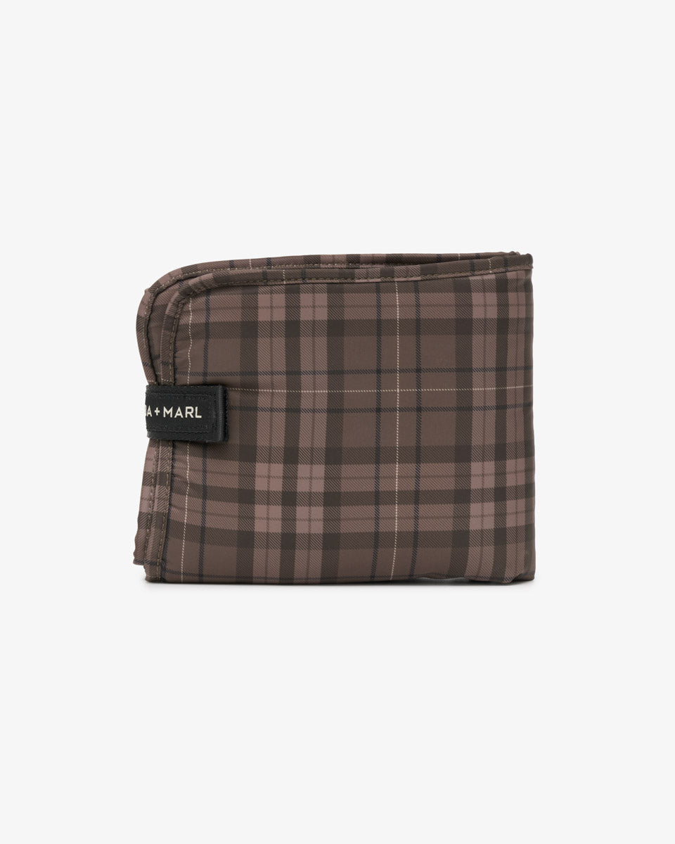 T+M Padded Changing Mat Brown Tonal Tartan Print