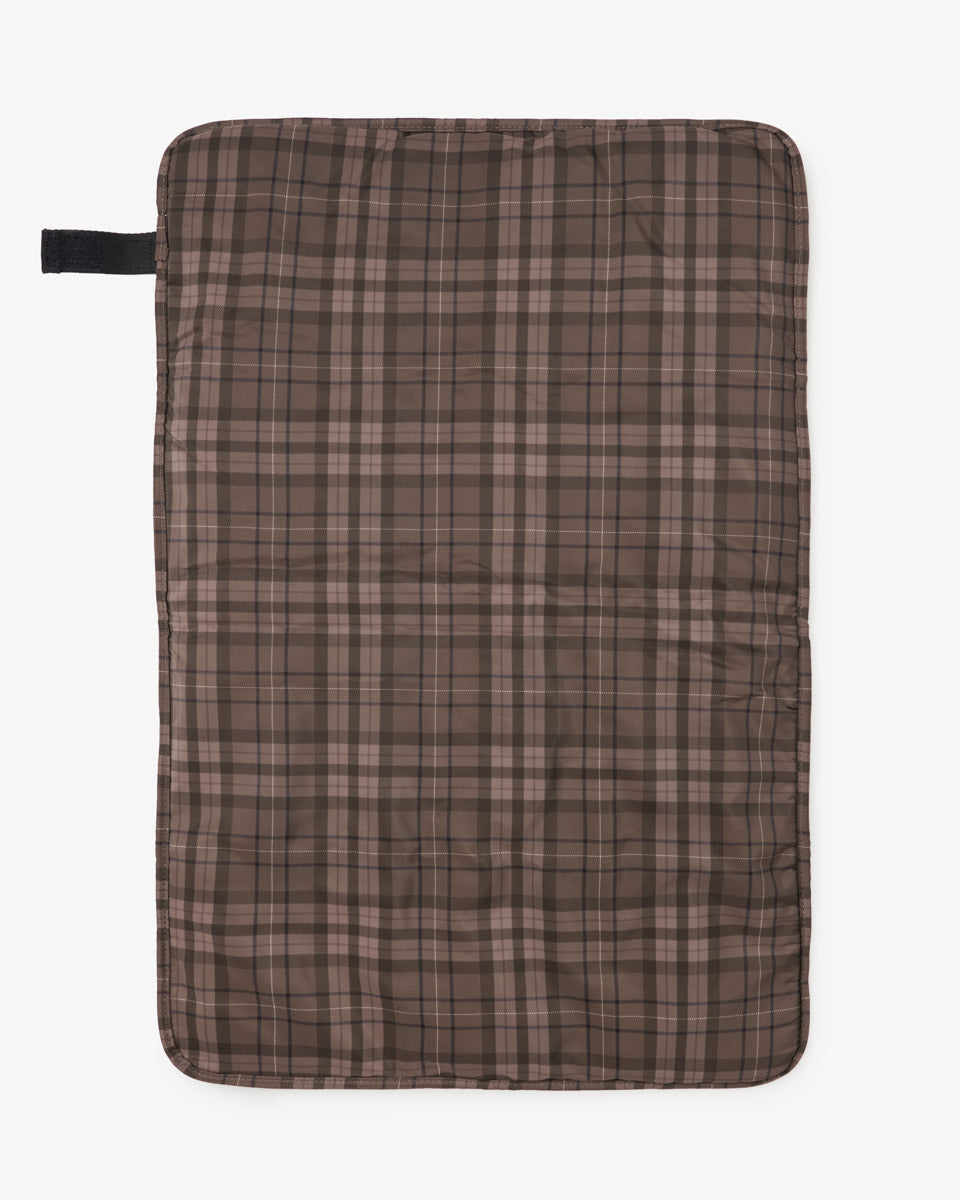 T+M Padded Changing Mat Brown Tonal Tartan Print