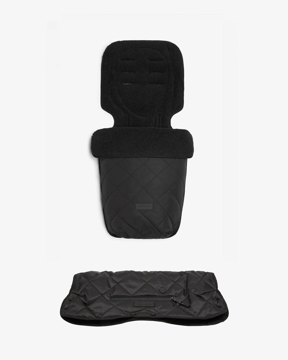 COLD WEATHER BUNDLE - UNIVERSAL BUGGY FOOTMUFF  + HANDMUFF BLACK QUILTED