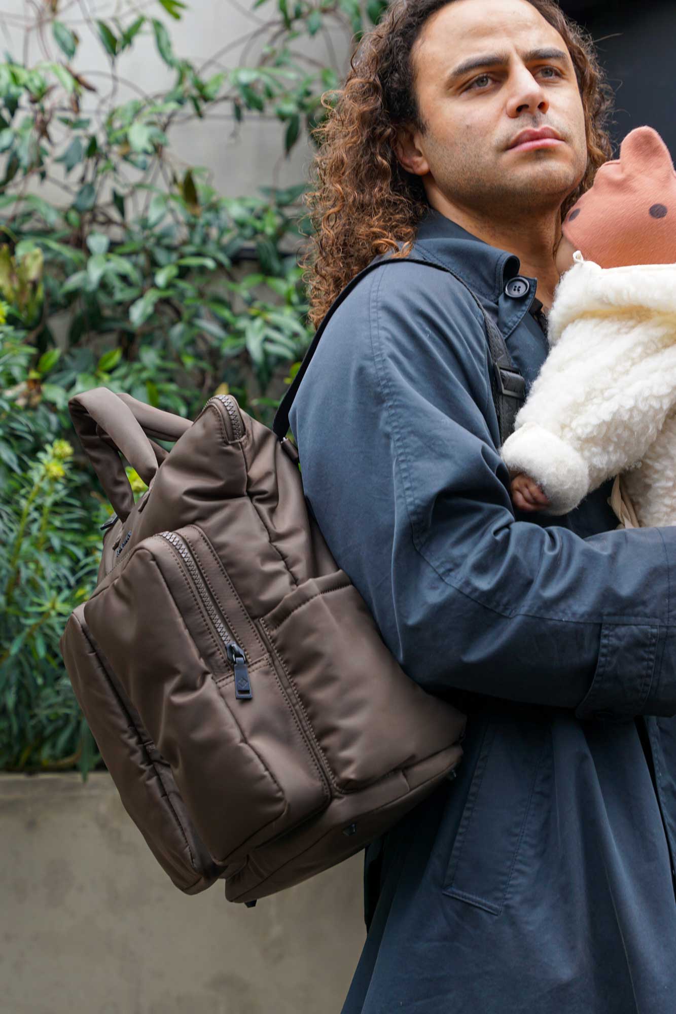 Ozzy Changing Tote / Backpack Chocolate Nylon