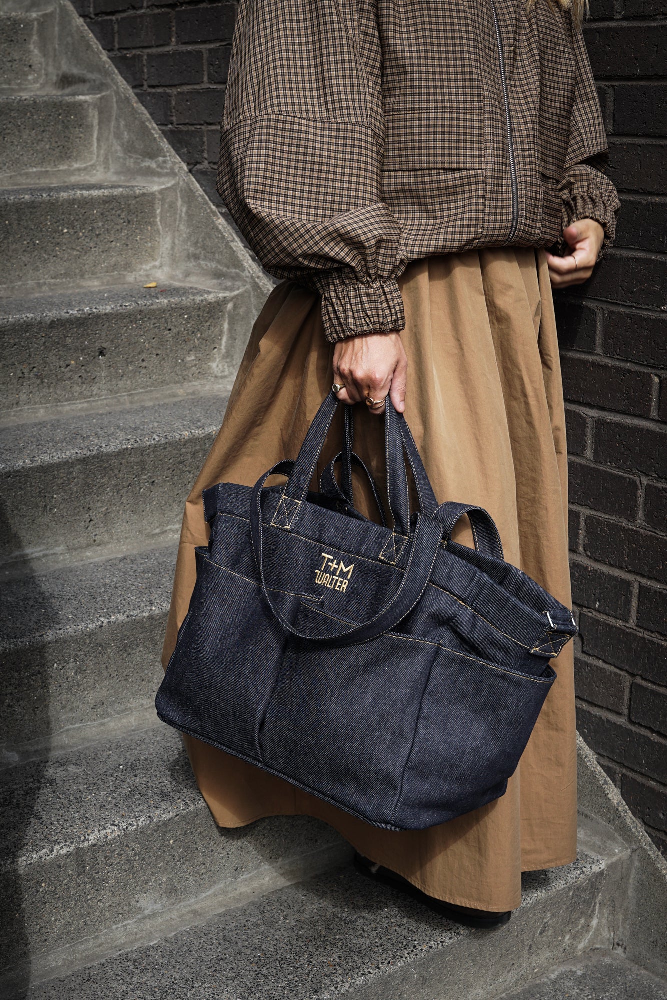 T+M x Walter Denim Pocket Tote