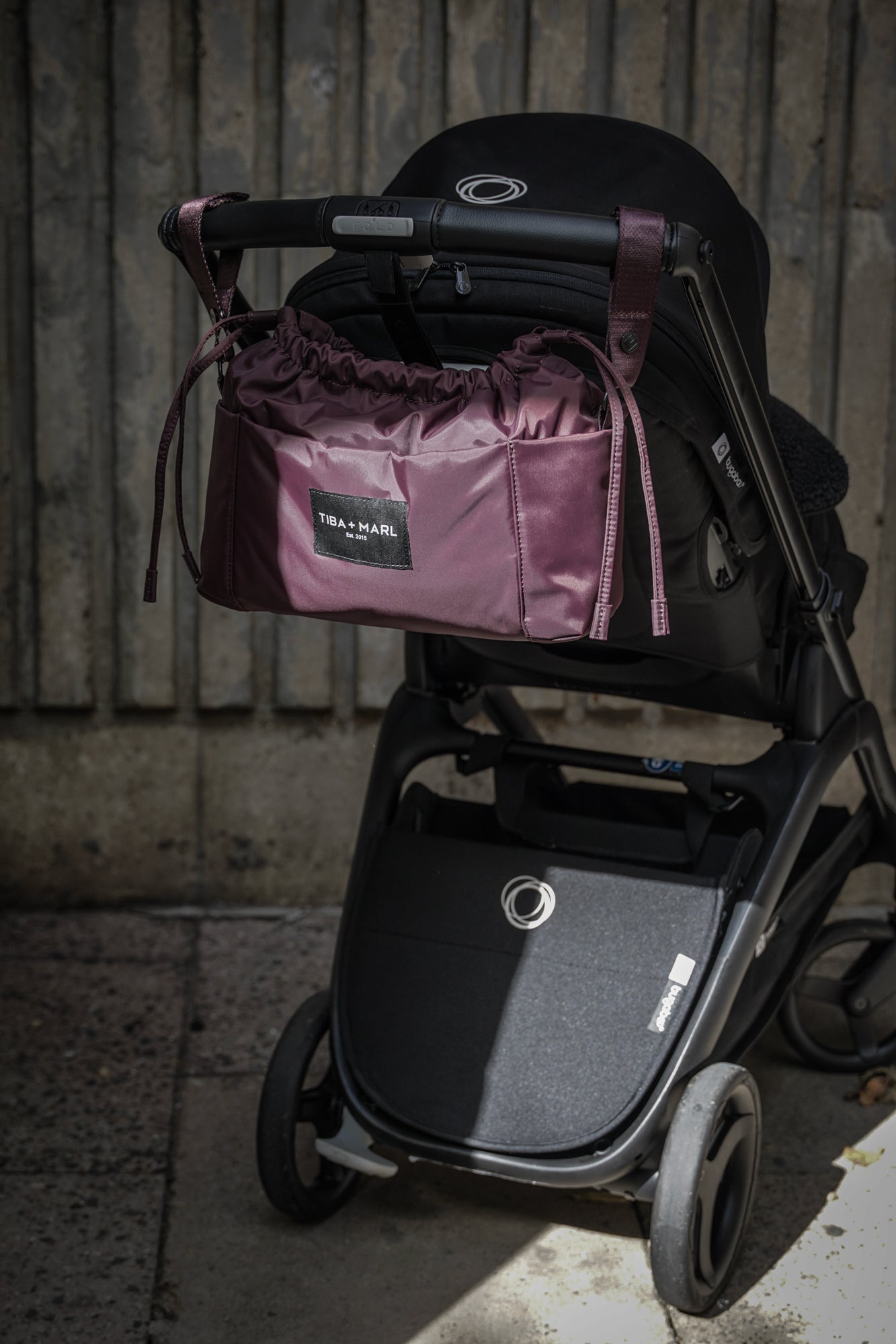 MINI LUNA DRAWSTRING STROLLER BAG BURGUNDY