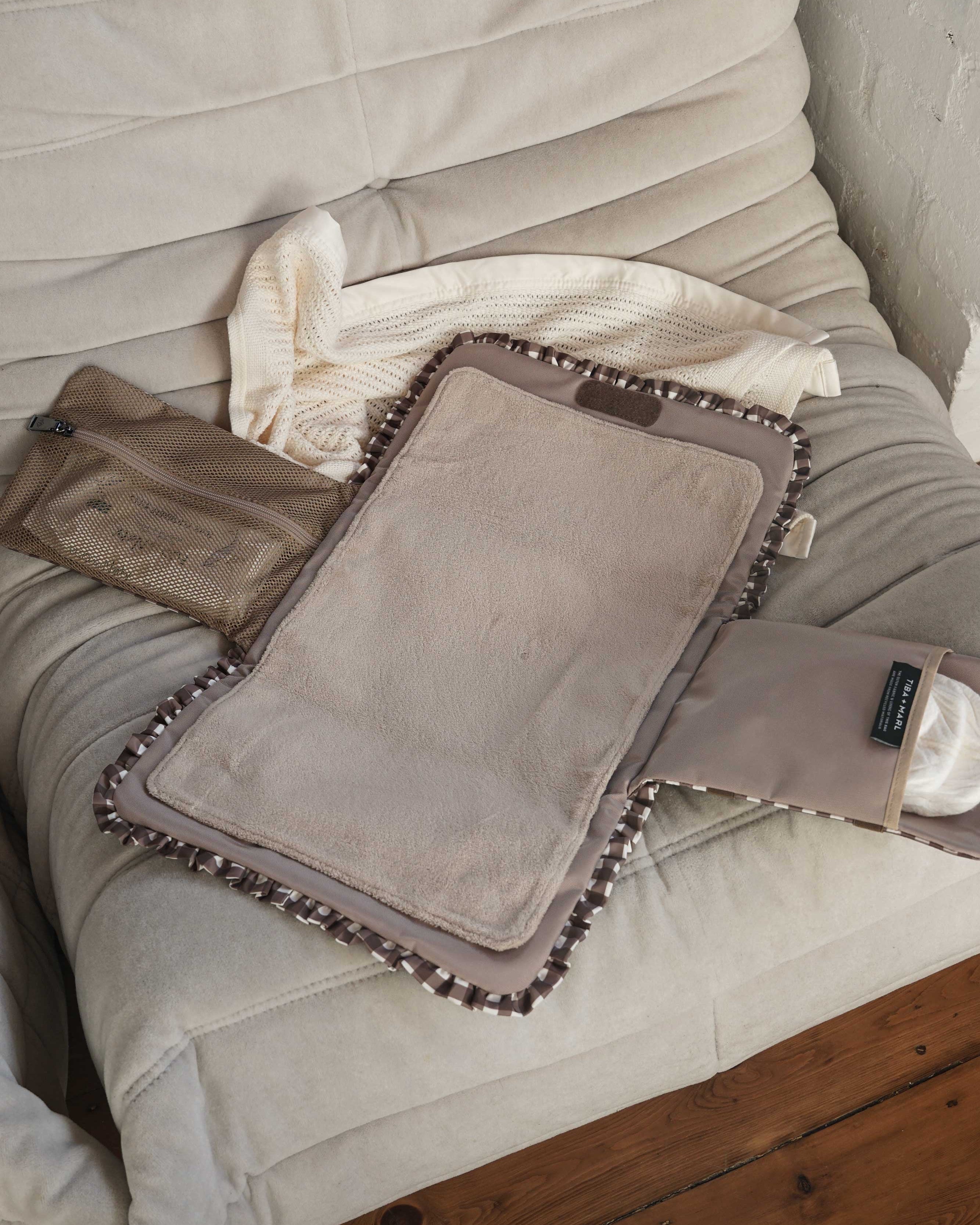 Etta Changing Clutch Brown Gingham
