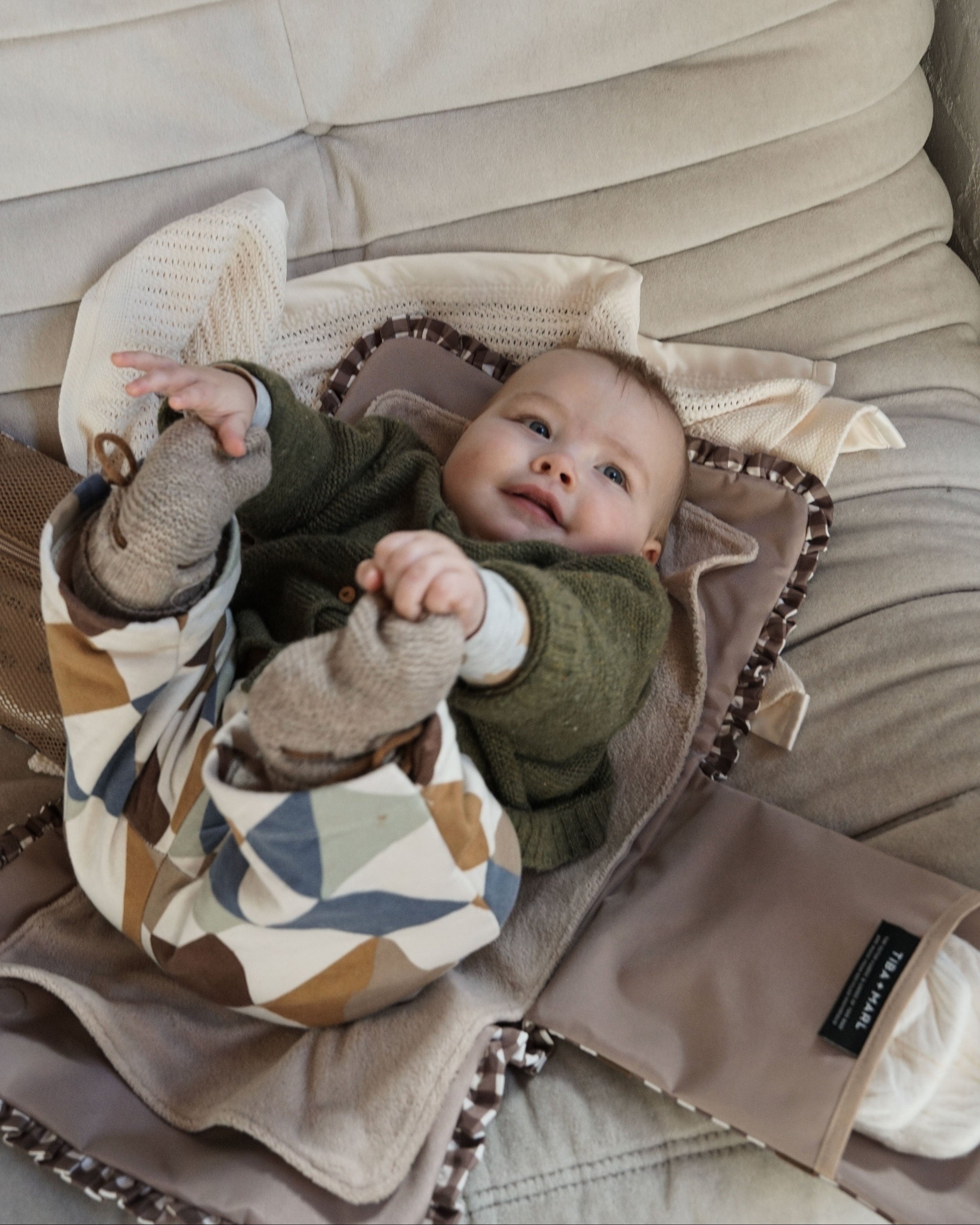 Etta Changing Clutch Brown Gingham