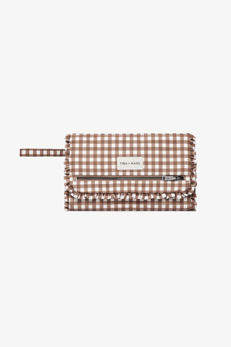 Etta Changing Clutch Brown Gingham