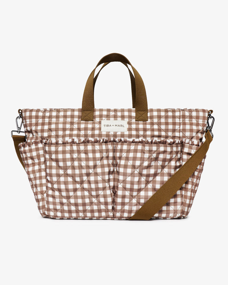 T+M Pocket Tote Brown Gingham