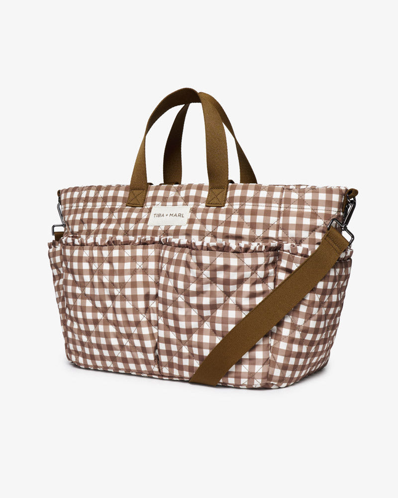 T+M Pocket Tote Brown Gingham