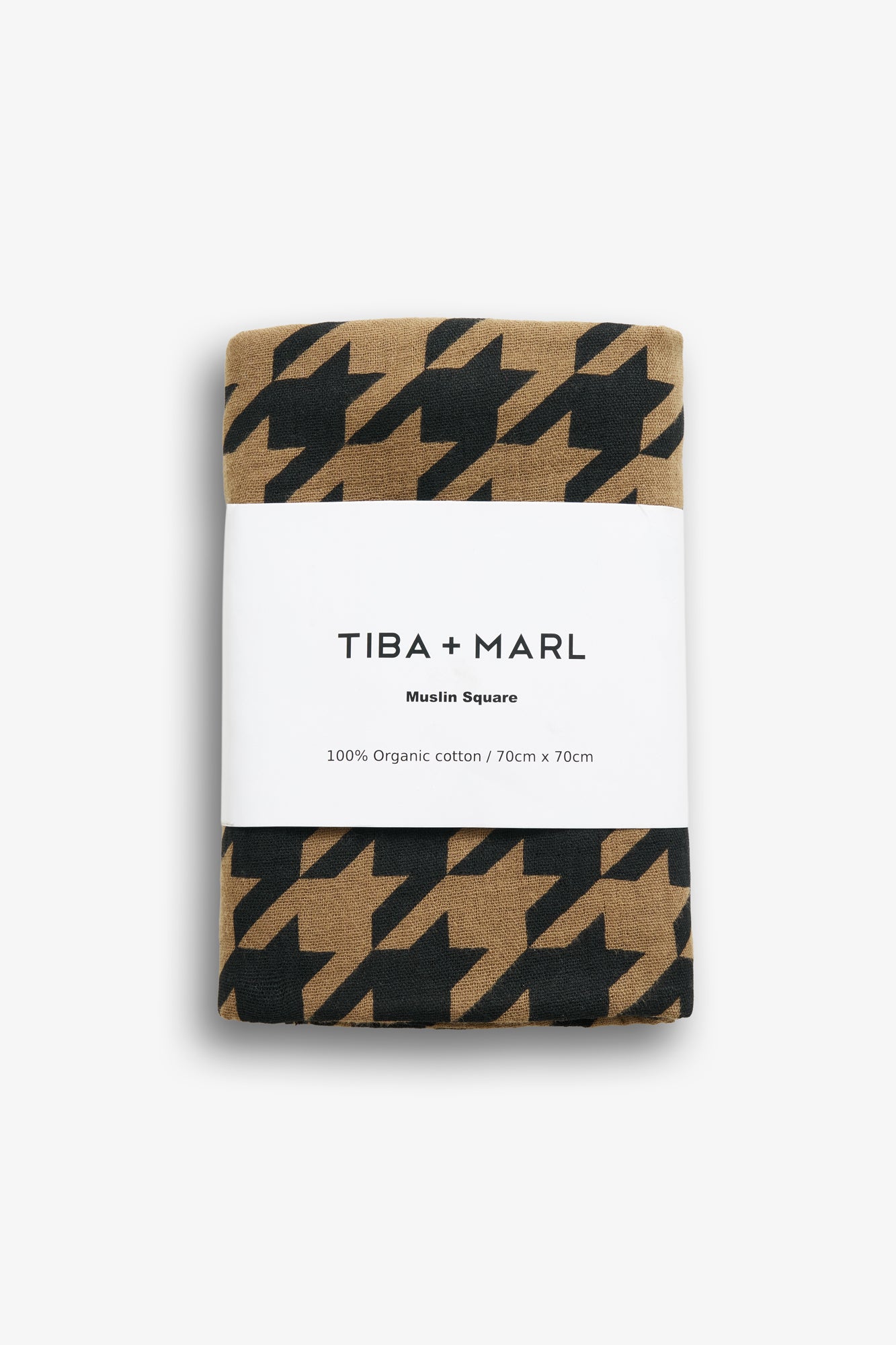 T+M 100% Organic Muslin Square Houndstooth Print