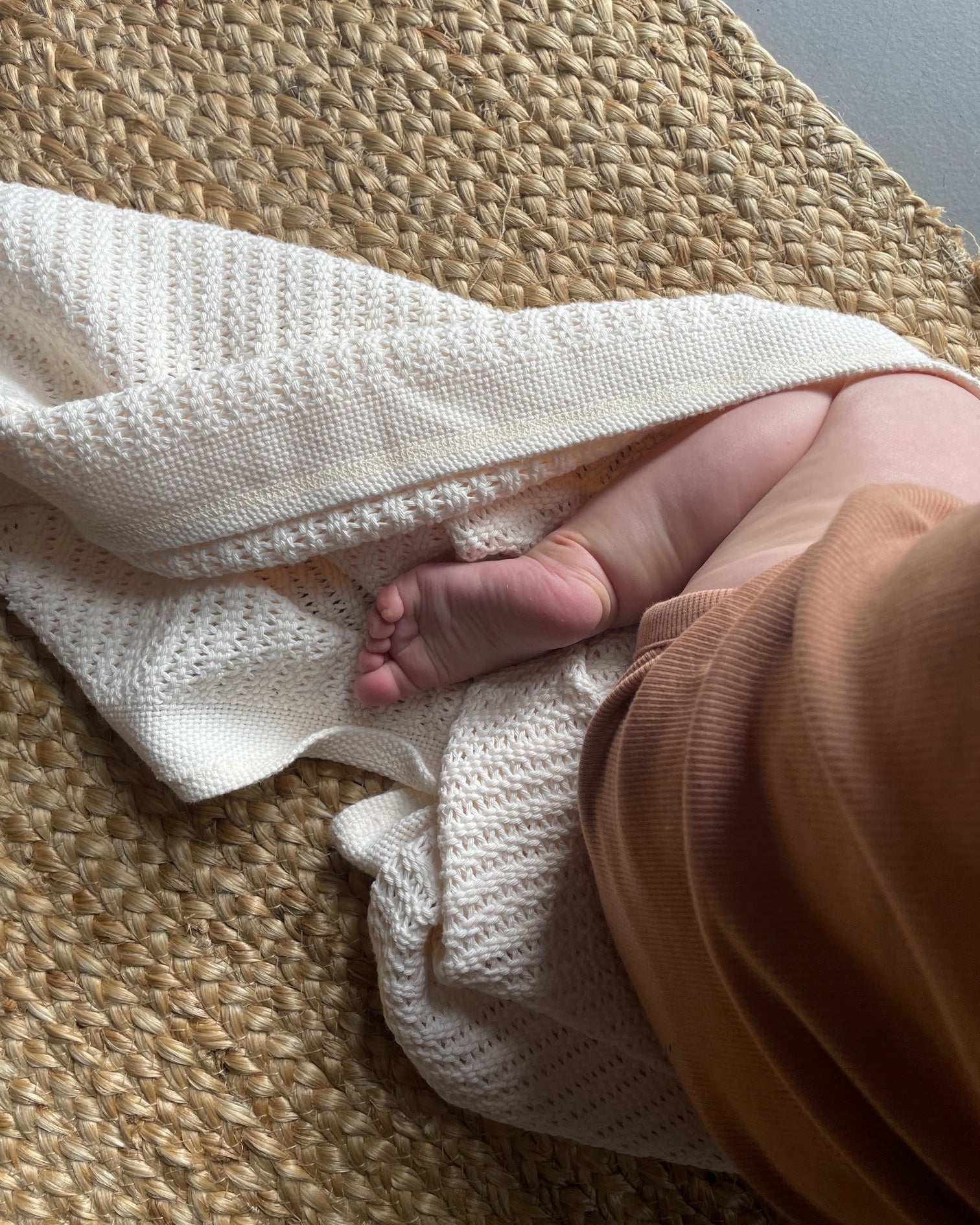 T+M x Blankei Organic Cotton Cellular Blanket Oatmilk