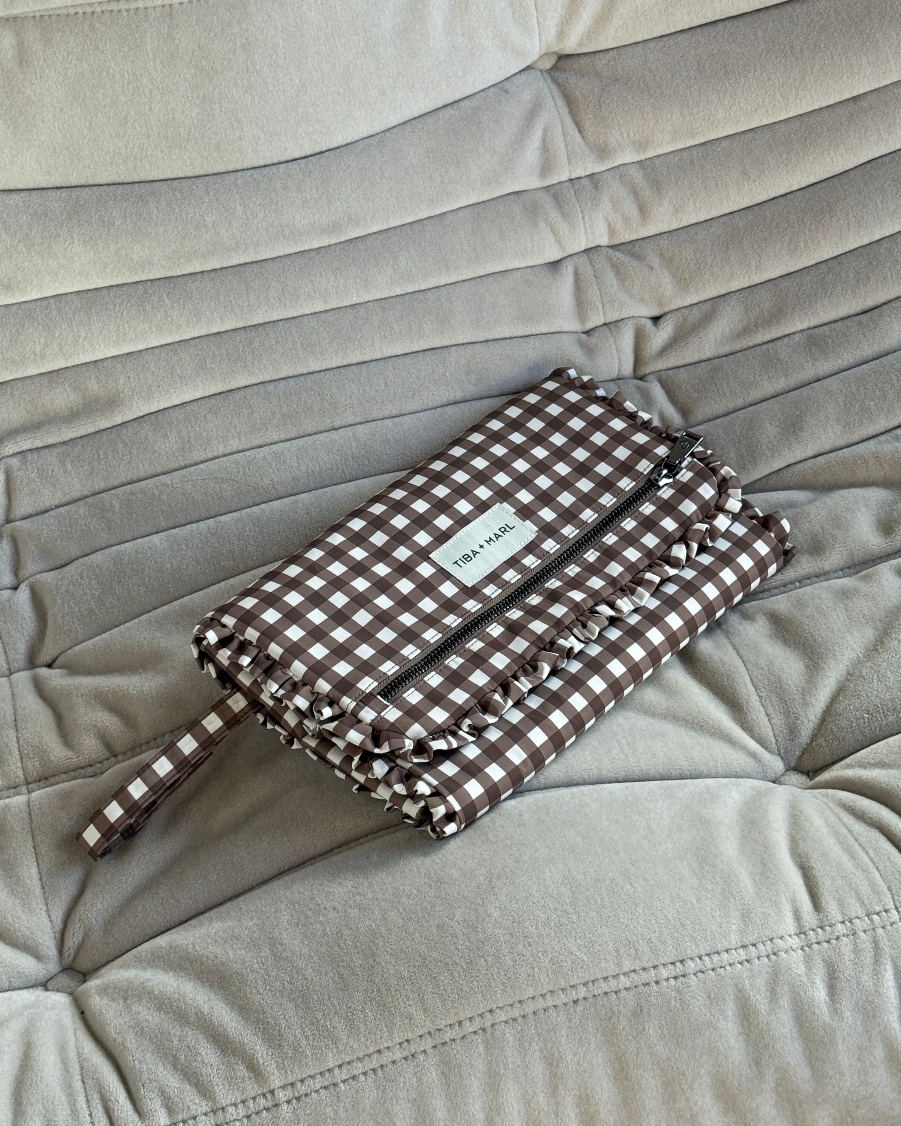 Etta Changing Clutch Brown Gingham