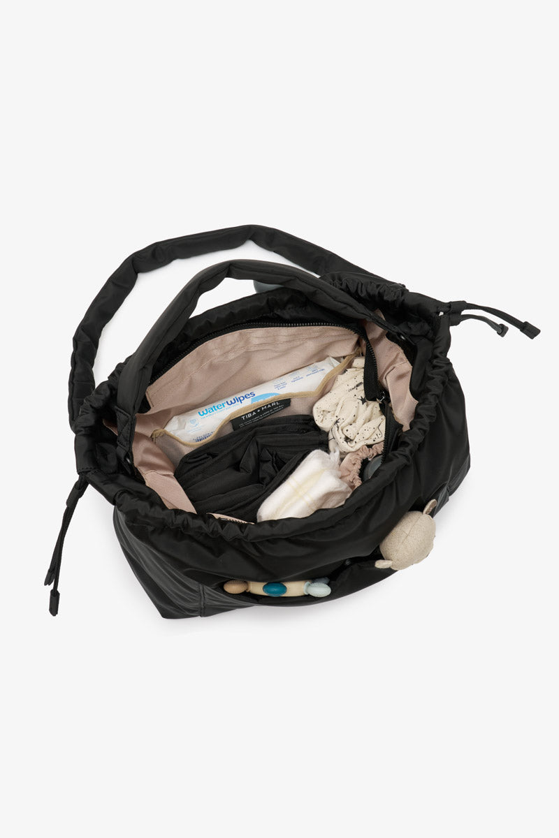 LARGE LUNA DRAWSTRING STROLLER BAG BLACK