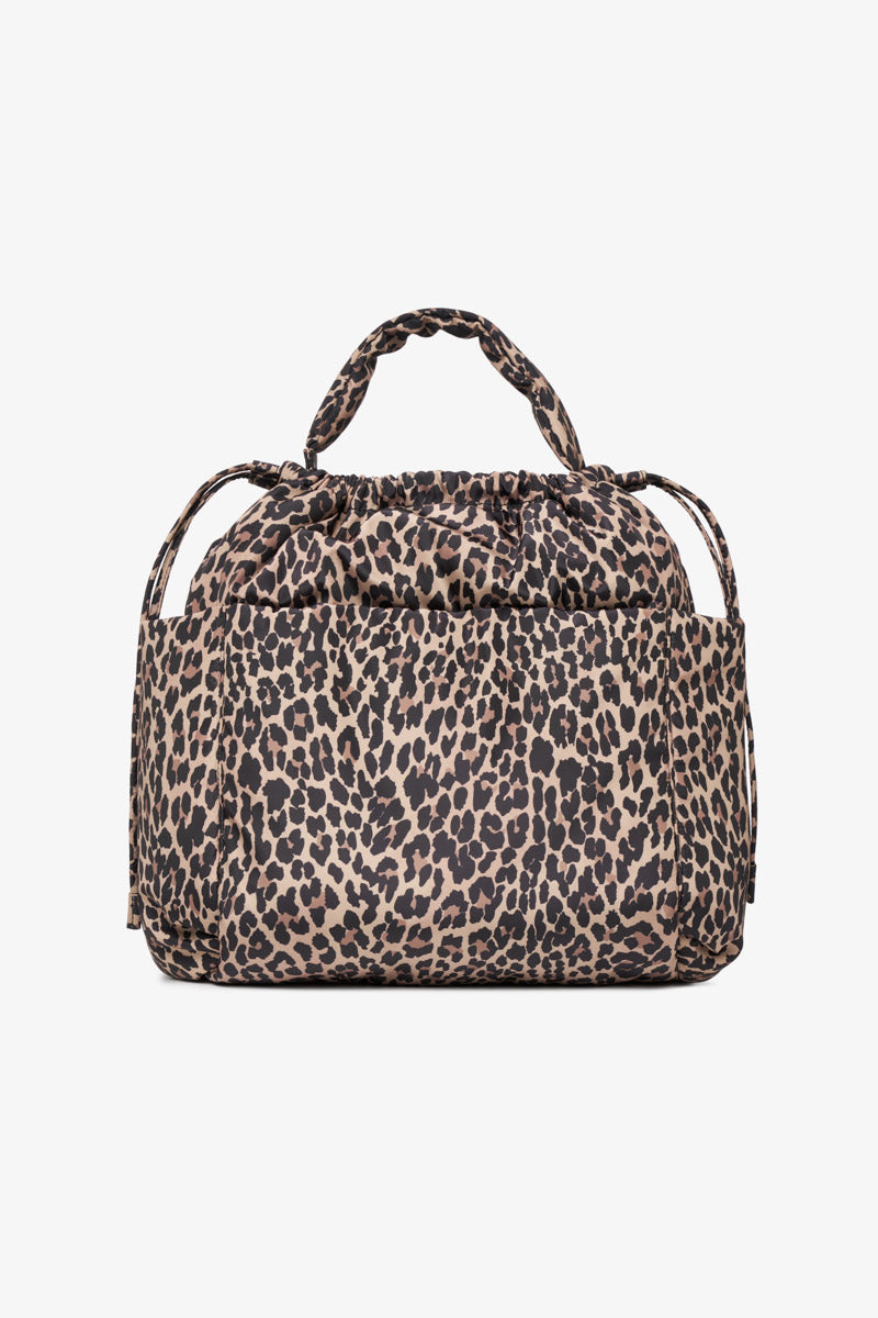 LARGE LUNA DRAWSTRING STROLLER BAG LEOPARD PRINT